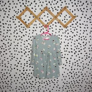 Emma & Elsa Blue Snowman Print Long Sleeve Toddler Dress